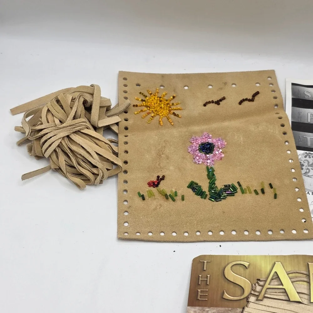Tandy Leather Santa Fe Fringed Bag Kit Tan Beaded Western DIY Vintage‎ 4189-01